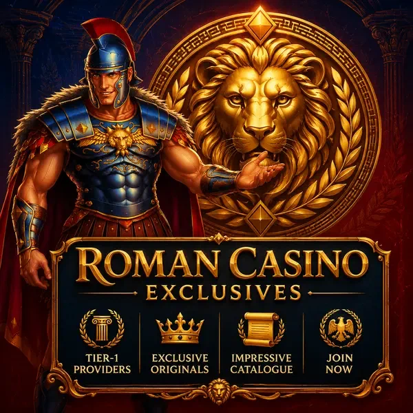 Maximus prezentuje dostawców oprogramowania pierwszej kategorii w Roman Casino ze złotym emblematem lwa